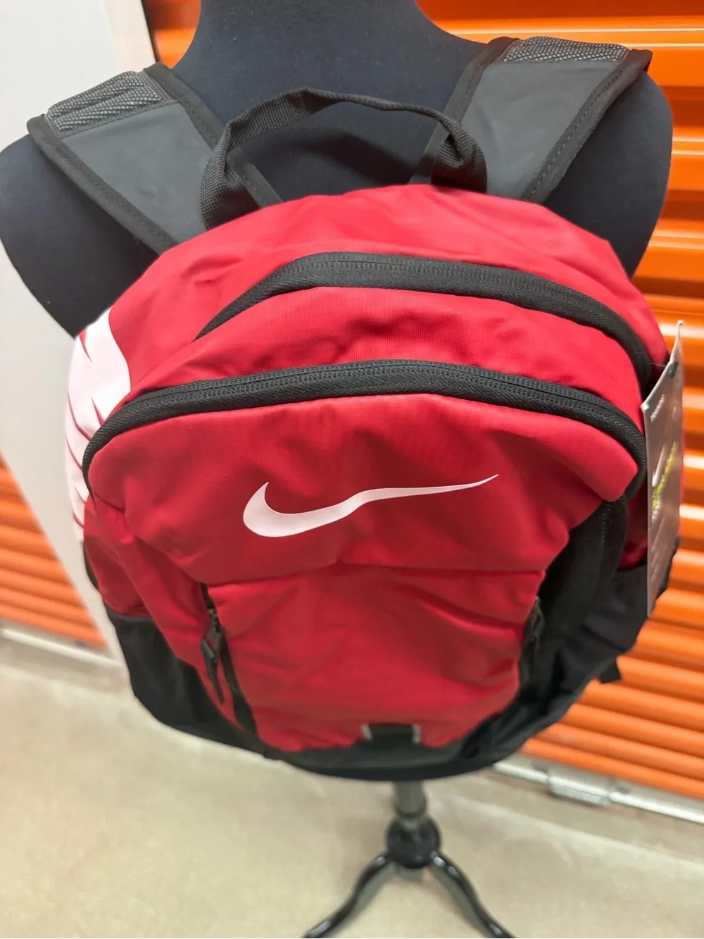 NWT Nike Unisex Alpha Adapt Rise Red and Black Sports Backpack with White Swoosh
